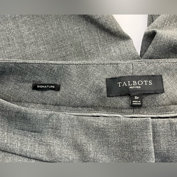 Talbots Signature Heather Gray Straight Leg Woman's Dress Pants 8P - Picture 3 of 4